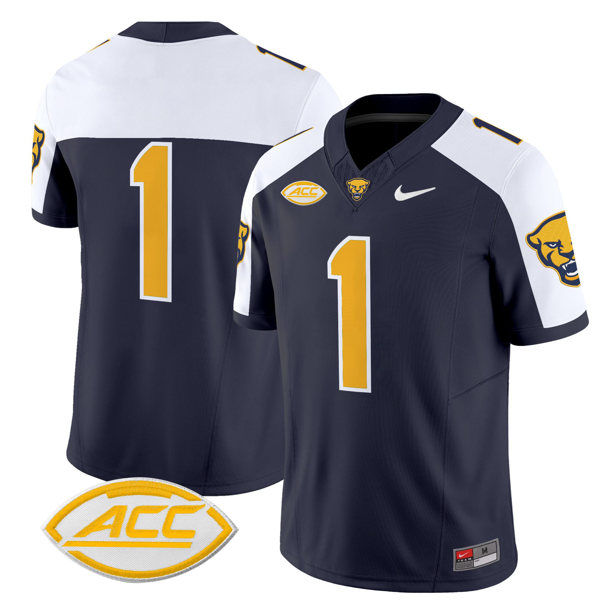 Men Pittsburgh Panthers #1 No Name Black Nike 2024 Vapor Limited NCAA Jersey->customized ncaa jersey->Custom Jersey